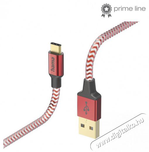 Hama 201559 FIC E3 USB Type-C "Reflective" 1,5m, piros adatkábel Iroda és számítástechnika - Számítógép tartozék - USB kábel - 470231