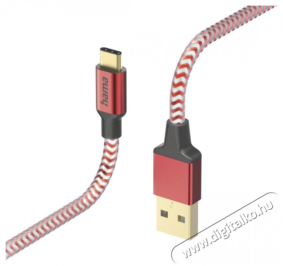 Hama 201559 FIC E3 USB Type-C "Reflective" 1,5m, piros adatkábel Iroda és számítástechnika - Számítógép tartozék - USB kábel - 470231