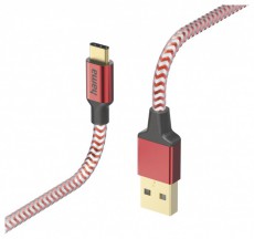 Hama 201559 FIC E3 USB Type-C "Reflective" 1,5m, piros adatkábel Iroda és számítástechnika - Számítógép tartozék - USB kábel - 470231