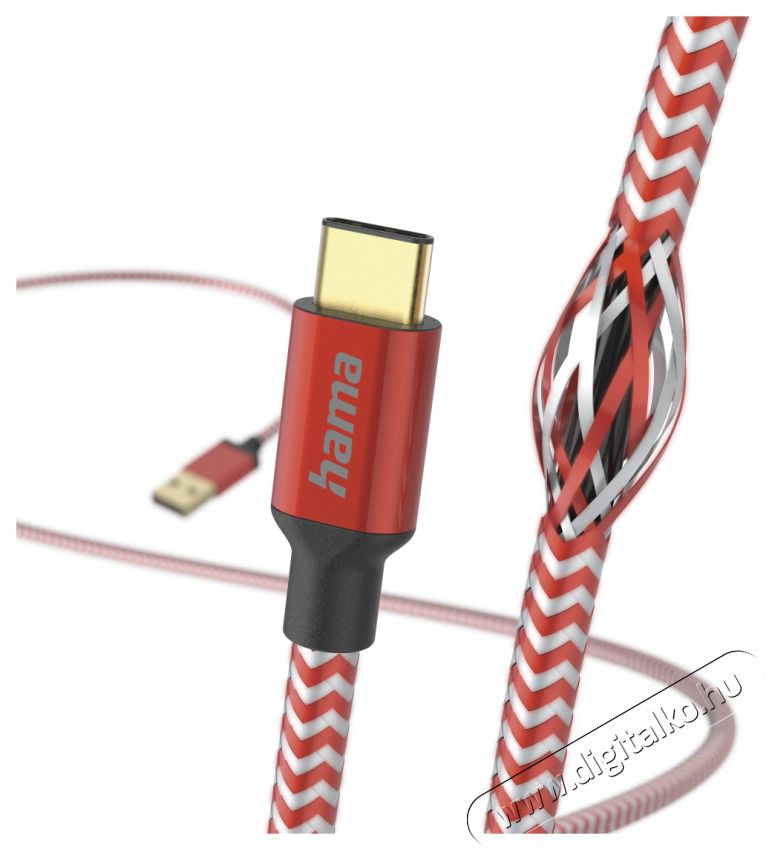 Hama 201559 FIC E3 USB Type-C "Reflective" 1,5m, piros adatkábel Iroda és számítástechnika - Számítógép tartozék - USB kábel - 470231