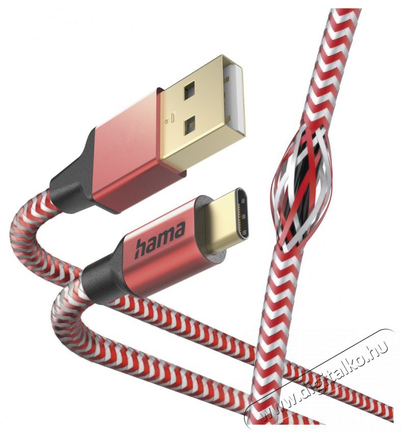 Hama 201559 FIC E3 USB Type-C "Reflective" 1,5m, piros adatkábel Iroda és számítástechnika - Számítógép tartozék - USB kábel - 470231