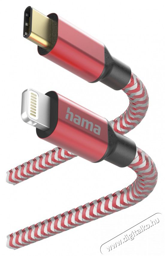Hama 201562 ADATKÁBEL USB TYPE-C LIGHTNING REFLECTIVE 1,5M, PIROS Mobil / Kommunikáció / Smart - Mobiltelefon kiegészítő / tok - Kábel / átalakító - 477813