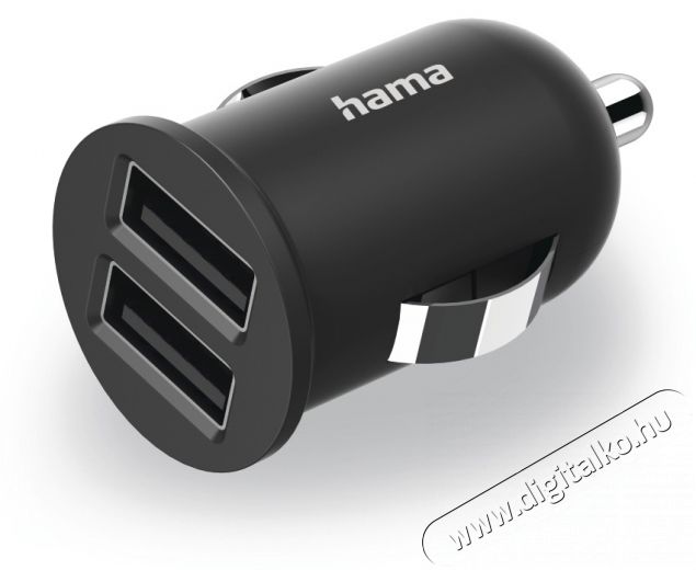 Hama 223351 AUTÓS TÖLTŐ USB,DUPLA, MINI 2400mA Mobil / Kommunikáció / Smart - Mobiltelefon kiegészítő / tok - Hálózati-, autós töltő - 479176