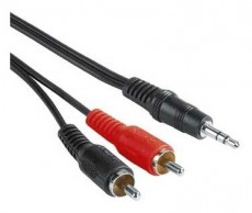 Hama 3,5mm Jack-2RCA összekötő kábel 5m - 43343 Tv kiegészítők - Kábel / csatlakozó - Jack-RCA kábel - 293764