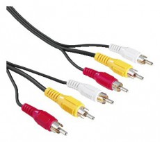 Hama 3RCA-3RCA AV összekötő kábel 2m - 43134 Tv kiegészítők - Kábel / csatlakozó - RCA kábel - 293652