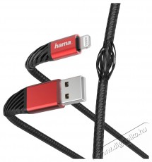 Hama Extreme Charging Cable, USB-A - Lightning, 1.5 m, Nylon, for iPhone, blk/red Mobil / Kommunikáció / Smart - Mobiltelefon kiegészítő / tok - Kábel / átalakító - 493296