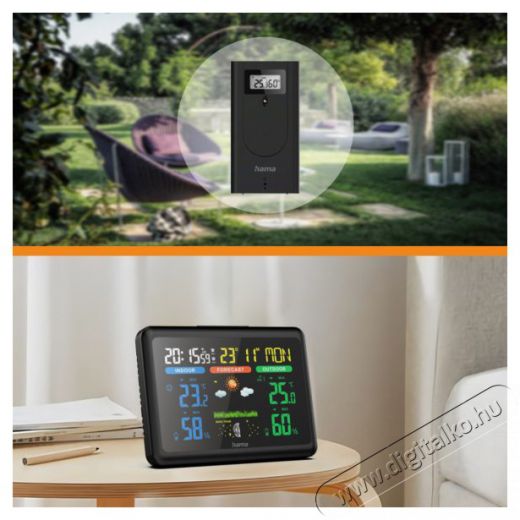 Hama Color Weather Station, black (185861) Háztartás / Otthon / Kültér - Okos otthon - Smart időjárás állomás - 492982