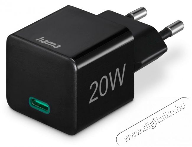 Hama 201649 E3 univerzális hálózati USB type-c töltő mini PD, QC, fekete 20W Akkuk és töltők - Li-ion akkumulátor és töltő (gyári) - Töltő / hálózati adapter - 493978