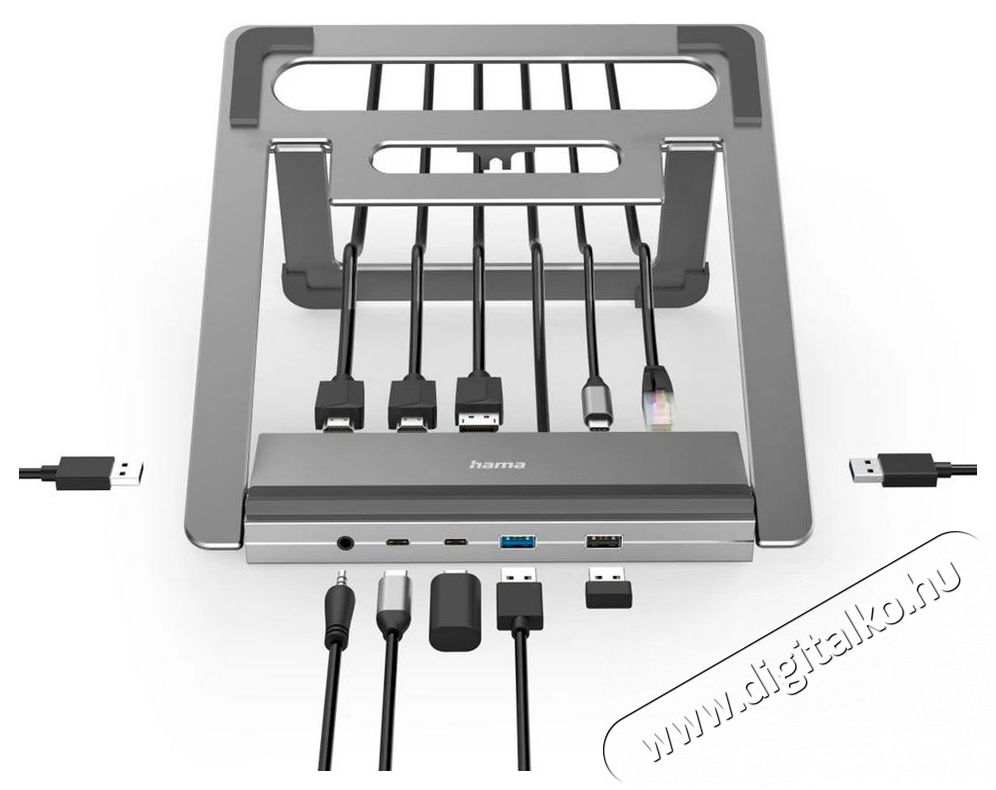Hama 200139 12in1 Type-C dokkoló állvány Audio-Video / Hifi / Multimédia - Hangprojektor / soundbar - Tv állványként is használható - 514121