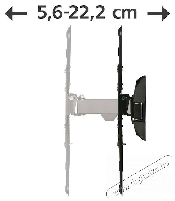Hama 220823 TV fali konzol, Full Motion, 19 -48  (48cm-122cm), 20 kg, Fekete Tv kieg&eacute;sz&iacute;tők - Fali tart&oacute; / konzol - Fali tv tart&oacute; - 533404
