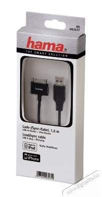 Hama Adatkábel USB Apple iPhone 3G, 3GS, 4, 4S, iPod 1,5m, fekete - 93577 Mobil / Kommunikáció / Smart - Mobiltelefon kiegészítő / tok - Kábel / átalakító - 259526
