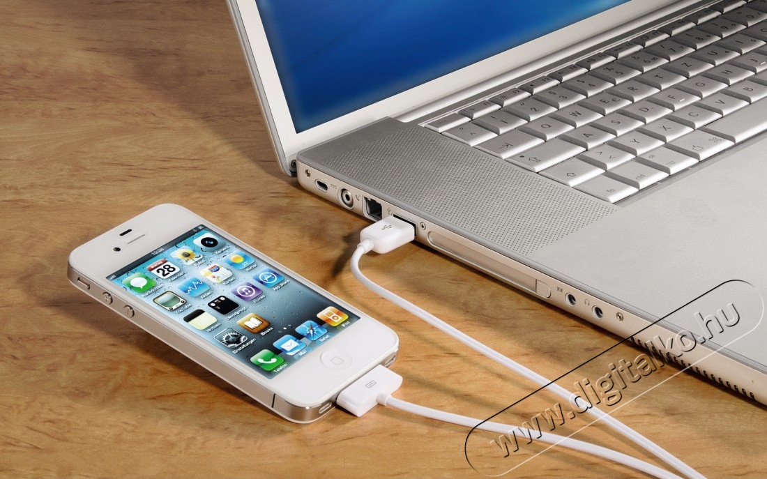 Hama Adatkábel USB Apple iPhone 3G, 3GS, 4, 4S, iPod, fehér - 115099 Mobil / Kommunikáció / Smart - Mobiltelefon kiegészítő / tok - Kábel / átalakító - 259527