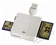 Hama Univerzális kártyaolvasó USB 2.0 All in One fehér - 94125 Memória kártya / Pendrive - Kártya olvasó - 258362