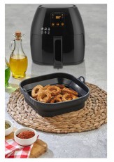 HANE TOO összecsukható négyzetes szilikon forma forrólevegős sütőhöz 21cm*21cm, szürke, fekete vagy piros színű SL-3251 Konyhai termékek - Egyéb / Konyhai kiegészítő - 503113