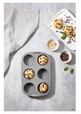 HANE IRIS szilikon muffin sütőforma 6 darabhoz, szürke, fekete vagy piros színű SL-3208 Konyhai termékek - Edény - Sütőtepsi / sütőforma - 507692