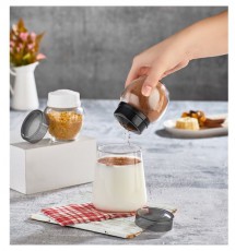 HANE IRIS Mono üveg fűszertartó 210ml, fekete vagy fehér színű HN-1213 Háztartás / Otthon / Kültér - Lakásfelszerelés - Tároló - 508725