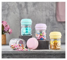 HANE IRIS Macaron üveg fűszertartó 212ml, rószaszín, menta zöld, sárga vagy lila HN-1363 Konyhai termékek - Edény - Ételtároló - 514777