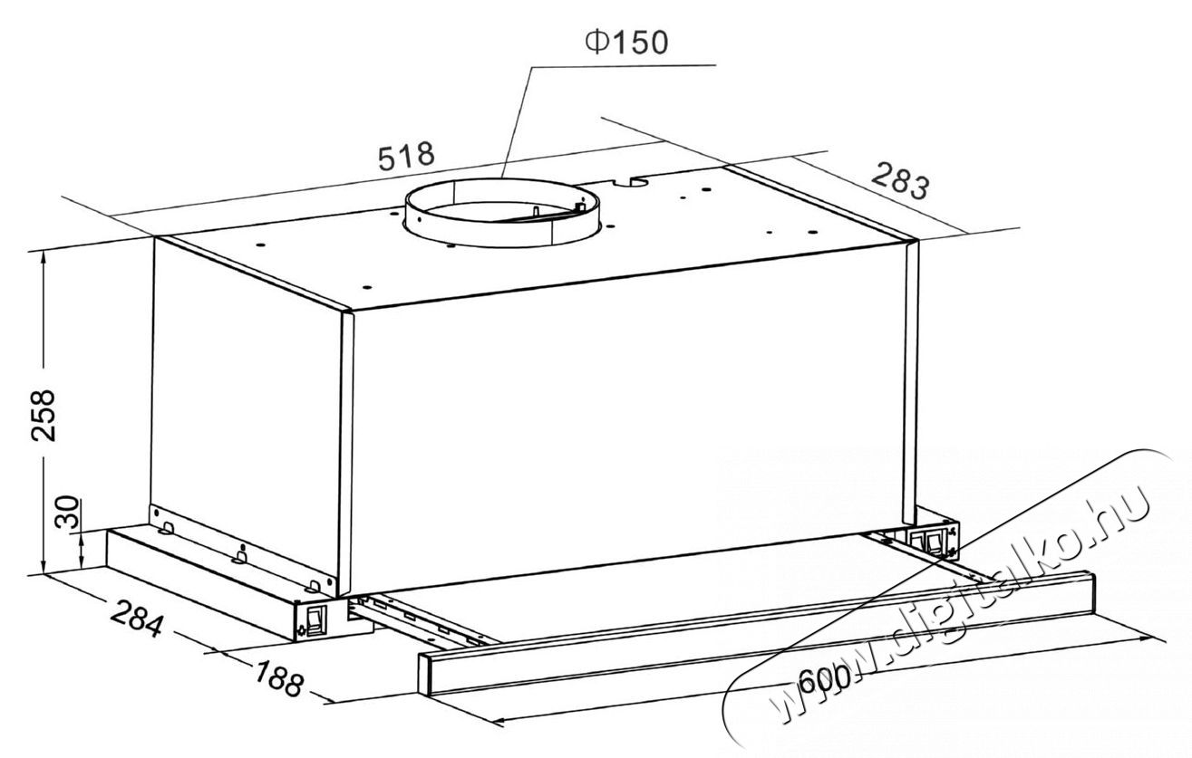 Hansa OTP6241BH Be&eacute;p&iacute;thető teleszk&oacute;pos p&aacute;raelsz&iacute;v&oacute;, Sz&iacute;v&oacute;erő 500 m3/h, 1 motor, 60 cm, Fekete Konyhai term&eacute;kek - P&aacute;raelsz&iacute;v&oacute; - Be&eacute;p&iacute;thető / kih&uacute;zhat&oacute; - 533419