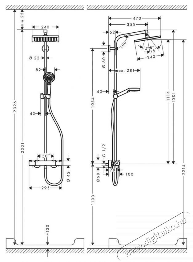 Hansgrohe Crometta E 240 termoszt&aacute;tos zuhanyz&oacute; k&eacute;szlet, 1 jet, 350mm zuhanykar, Kr&oacute;m H&aacute;ztart&aacute;s / Otthon / K&uuml;lt&eacute;r - F&uuml;rdőszoba / wc - Kieg&eacute;sz&iacute;tő - 536746