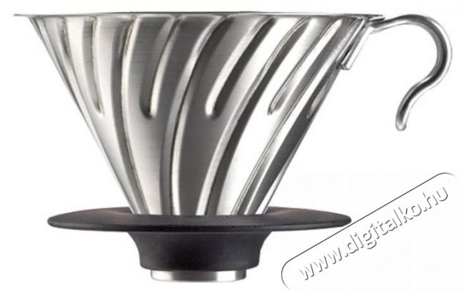 Hario Dripper V60-02, acél, szilikon alappal Konyhai termékek - Kávéfőző / kávéörlő / kiegészítő - Filteres kávéfőző - 524866