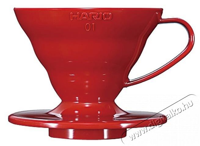 Hario DripperV60-01, ker&aacute;mia, piros Konyhai term&eacute;kek - K&aacute;v&eacute;főző / k&aacute;v&eacute;&ouml;rlő / kieg&eacute;sz&iacute;tő - Filteres k&aacute;v&eacute;főző - 524879