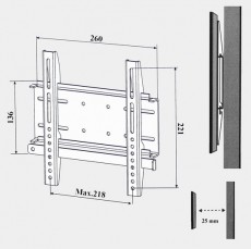 HARMANTRADE ML-P14S Tv kiegészítők - Fali tartó / konzol - Fali tv tartó - 401