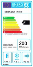 Hausmeister HM4008 alulfagyasztós hűtőszekrény Konyhai termékek - Hűtő, fagyasztó (szabadonálló) - Alulfagyasztós kombinált hűtő - 319354