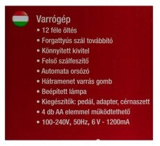 Hausmeister HM 4601 varrógép Háztartás / Otthon / Kültér - Varrógép - 333170