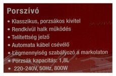 Hausmeister HM2041 Porzsákos porszívó Háztartás / Otthon / Kültér - Porszívó / takarítógép - Porzsákos porszívó - 353893