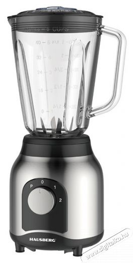 HAUSBERG HB-7762 600W-os acél turmixgép üvegedénnyel 1,5L, réz motorral Konyhai termékek - Konyhai kisgép (előkészítés / feldolgozás) - Turmixgép - 502406