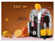 HAUSBERG HB-7500NG 350W fekete elektromos gyümölcscentrifuga 400ml Konyhai termékek - Konyhai kisgép (előkészítés / feldolgozás) - Gyümölcs centrifuga / prés - 502534