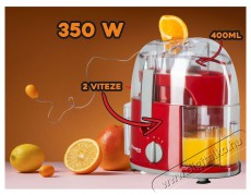 HAUSBERG HB-7500RS 350W vörös elektromos gyümölcscentrifuga 400ml Konyhai termékek - Konyhai kisgép (előkészítés / feldolgozás) - Gyümölcs centrifuga / prés - 502535