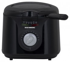 HAUSBERG HB-1331NG 2.5 literes 1450W ablakos fekete elektromos olajsütő Konyhai termékek - Konyhai kisgép (sütés / főzés / hűtés / ételkészítés) - Olajsütő - 503116