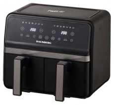 HAUSBERG HB-2373NG 2200-2400W dupla kosaras fekete 8,4 L forrólevegős sütő (air fryer/airfryer) Konyhai termékek - Konyhai kisgép (sütés / főzés / hűtés / ételkészítés) - Olajsütő - 503122