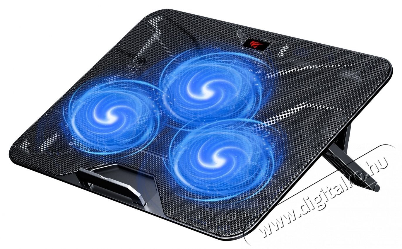 Havit F2067 notebook hűtő, max. 18,3 h&uuml;velykes, 3 db 125 mm-es ventil&aacute;tor, kettős USB, 28 db, &aacute;ll&iacute;that&oacute; l&eacute;g&aacute;raml&aacute;s, &aacute;ll&iacute;that&oacute; magass&aacute;g&uacute;, fekete Iroda &eacute;s sz&aacute;m&iacute;t&aacute;stechnika - Notebook kieg&eacute;sz&iacute;tő - USB laptop hűtő - 533425