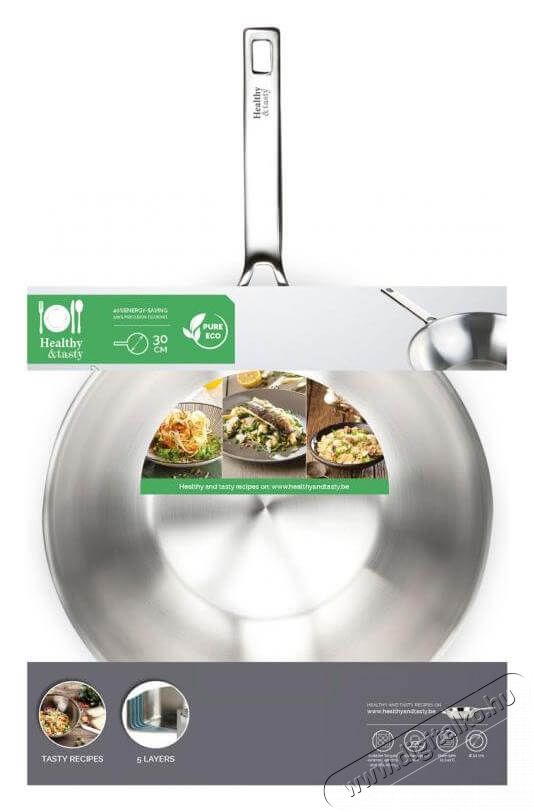 Healthy and tasty HT1006 30 cm-es wok serpenyő - rozsdamentes Konyhai termékek - Edény - Wok serpenyő - 338047