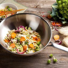 Healthy and tasty HT1006 30 cm-es wok serpenyő - rozsdamentes Konyhai termékek - Edény - Wok serpenyő - 338047