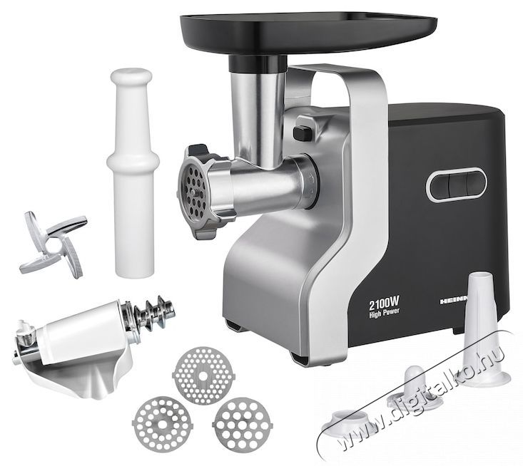 Heinner MG-2100BKSL H&uacute;sdar&aacute;l&oacute;, 2100W, Rozsdamentes ac&eacute;l k&eacute;s, Fekete/Ez&uuml;st Konyhai term&eacute;kek - Konyhai kisg&eacute;p (elők&eacute;sz&iacute;t&eacute;s / feldolgoz&aacute;s) - H&uacute;sdar&aacute;l&oacute; - 533472
