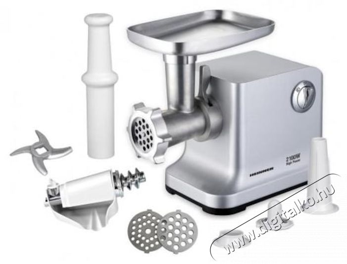 Heinner MG-2100SS dar&aacute;l&oacute;, 2100 W, Paradicsomtartoz&eacute;k, Kolb&aacute;sztartoz&eacute;k, Rozsdamentes k&eacute;s &eacute;s szita, Ez&uuml;st Konyhai term&eacute;kek - Konyhai kisg&eacute;p (elők&eacute;sz&iacute;t&eacute;s / feldolgoz&aacute;s) - H&uacute;sdar&aacute;l&oacute; - 533473