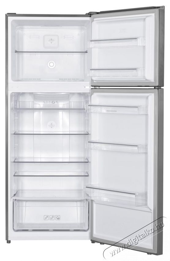 Heinner HF-HM415NFINVSD k&eacute;tajt&oacute; hűtőszekr&eacute;ny, 415l, Full No Frost, Dual Inverter kompresszor, Kijelző, Super cooling funkci&oacute;, Gyermekz&aacute;r, D energiaoszt&aacute;ly, Ez&uuml;st Konyhai term&eacute;kek - Hűtő, fagyaszt&oacute; (szabadon&aacute;ll&oacute;) - Fel&uuml;lfagyaszt&oacute;s kombin&aacute;lt hűtő - 533454