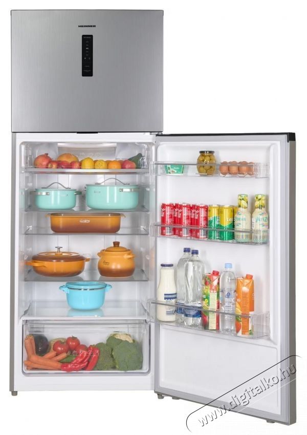 Heinner HF-HM415NFSE++, K&eacute;tajt&oacute;s hűtőszekr&eacute;ny, 415 l, Full No Frost, E energiaoszt&aacute;ly, kettős inverteres kompresszor, kijelző, gyerekz&aacute;r, M 178 cm, ez&uuml;st Konyhai term&eacute;kek - Hűtő, fagyaszt&oacute; (szabadon&aacute;ll&oacute;) - Fel&uuml;lfagyaszt&oacute;s kombin&aacute;lt hűtő - 533455