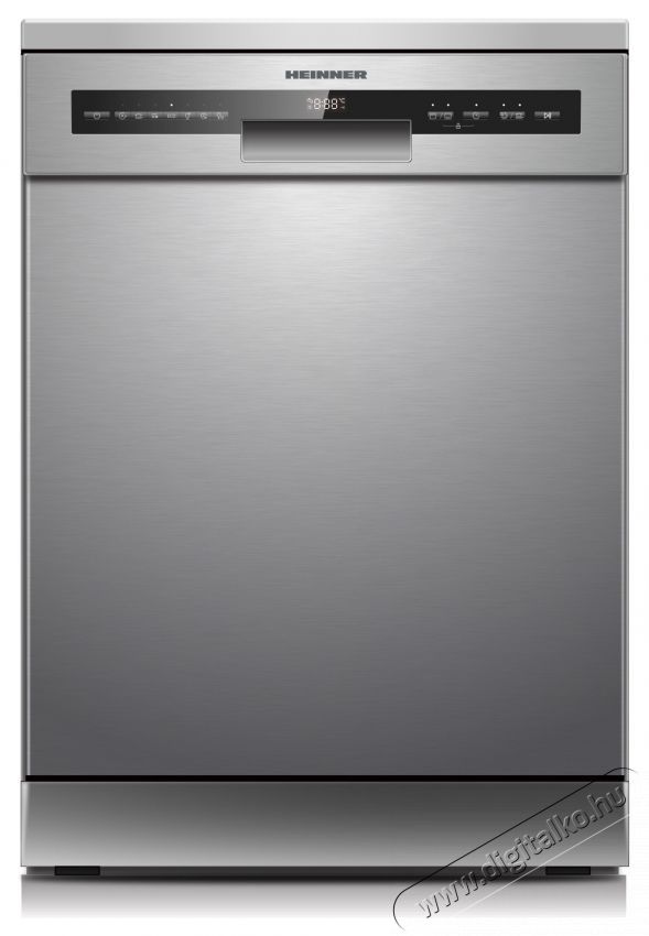 Heinner HDW-FSM60714AXD+++ Mosogat&oacute;g&eacute;p, rozsdamentes ac&eacute;l Konyhai term&eacute;kek - Mosogat&oacute;g&eacute;p - Norm&aacute;l (60cm) szabadon&aacute;ll&oacute; mosogat&oacute;g&eacute;p - 535253