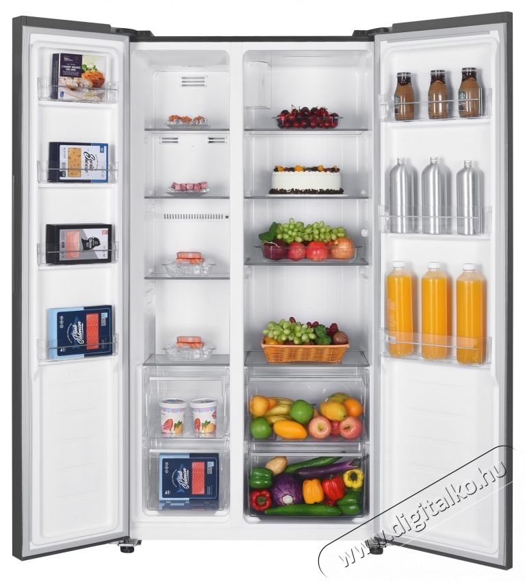 Heinner HSBS-H442NFGWHE++ Side by side hűtő, 442 l, M:177cm, Total NoFrost, Display, E energiaoszt&aacute;ly, Feh&eacute;r Konyhai term&eacute;kek - Hűtő, fagyaszt&oacute; (be&eacute;p&iacute;thető) - Amerikai t&iacute;pus&uacute; Side By Side hűtő - 535266