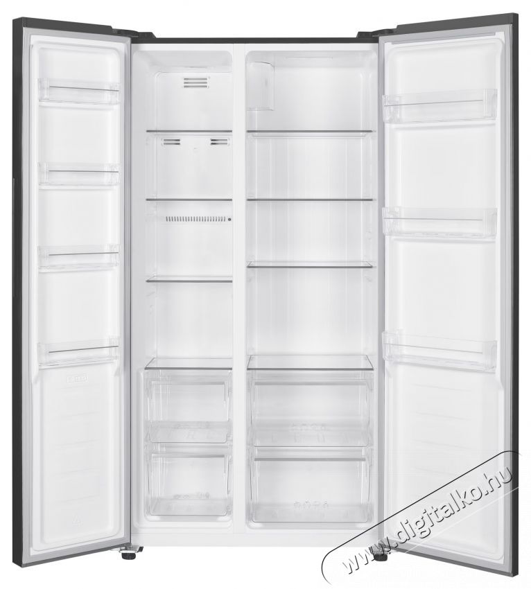 Heinner HSBS-H442NFGWHE++ Side by side hűtő, 442 l, M:177cm, Total NoFrost, Display, E energiaoszt&aacute;ly, Feh&eacute;r Konyhai term&eacute;kek - Hűtő, fagyaszt&oacute; (be&eacute;p&iacute;thető) - Amerikai t&iacute;pus&uacute; Side By Side hűtő - 535266