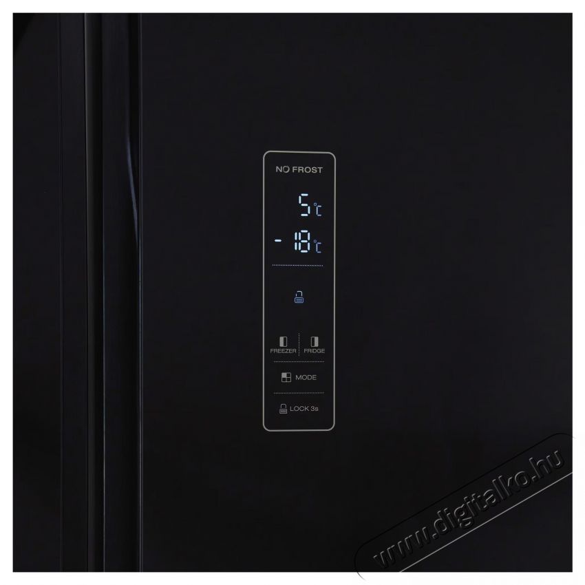 Heinner HSBS-HM422NFGBKE++ Side by side hűtőszekr&eacute;ny, 442 l, No Frost, E energiaoszt&aacute;ly, Display, Smart, M 176,5 cm, Fekete Konyhai term&eacute;kek - Hűtő, fagyaszt&oacute; (szabadon&aacute;ll&oacute;) - Amerikai t&iacute;pus&uacute; Side By Side hűtő - 535262