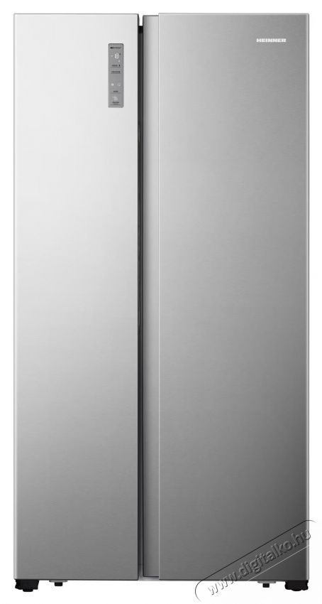 Heinner HSBS-HS519NFXE++ Side by side hűtőszekr&eacute;ny, 519 l, Full No Frost, E oszt&aacute;ly, &eacute;rintők&eacute;pernyő, Nyitott ajt&oacute; riaszt&oacute;, M 1786 cm, Rozsdamentes ac&eacute;l Konyhai term&eacute;kek - Hűtő, fagyaszt&oacute; (szabadon&aacute;ll&oacute;) - Amerikai t&iacute;pus&uacute; Side By Side hűtő - 535265