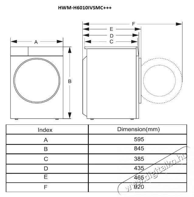 Heinner HWM-H6010IVSMC+++ mos&oacute;g&eacute;p H&aacute;ztart&aacute;s / Otthon / K&uuml;lt&eacute;r - Mos&oacute;g&eacute;p / sz&aacute;r&iacute;t&oacute;g&eacute;p - El&ouml;lt&ouml;ltős mos&oacute;g&eacute;p (be&eacute;p&iacute;thető) - 535281