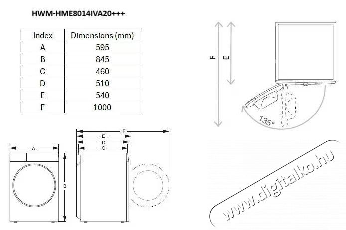 Heinner HWM-HME8014IVA20+++ mos&oacute;g&eacute;p H&aacute;ztart&aacute;s / Otthon / K&uuml;lt&eacute;r - Mos&oacute;g&eacute;p / sz&aacute;r&iacute;t&oacute;g&eacute;p - El&ouml;lt&ouml;ltős norm&aacute;l (60cm-ig) mos&oacute;g&eacute;p - 535287