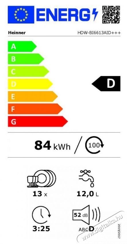 Heinner HDW-BI6613AID+++ Be&eacute;p&iacute;thető mosogat&oacute;g&eacute;p Konyhai term&eacute;kek - Mosogat&oacute;g&eacute;p - Norm&aacute;l (60cm) be&eacute;p&iacute;thető mosogat&oacute;g&eacute;p - 535242