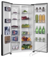 Heinner HSBS-H532NFGBKF+ Side-by-side hűtőszekr&eacute;ny, 532 l, Full No Frost, E energiaoszt&aacute;ly, &Eacute;rintőkijelző, gyermekz&aacute;r, M 177 cm, Fekete Konyhai term&eacute;kek - Hűtő, fagyaszt&oacute; (szabadon&aacute;ll&oacute;) - Amerikai t&iacute;pus&uacute; Side By Side hűtő - 535268